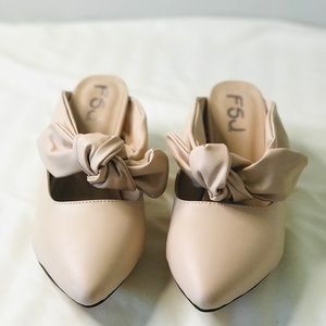 Pointed Toe Mule Heels Cone Heel